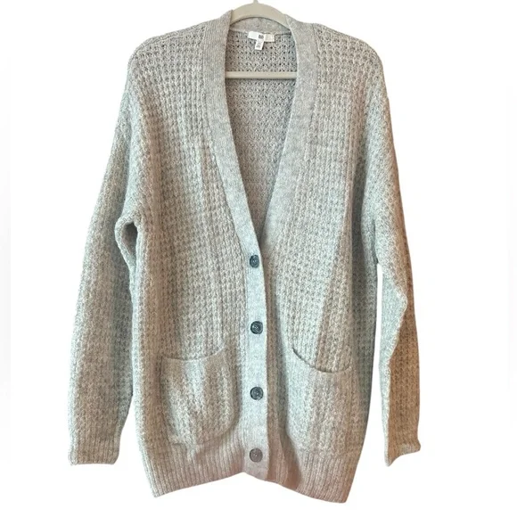 Nordstrom BP Oversized Waffle Stitch Cardigan Grandpa Sweater Size XS - Picture 2 of 13